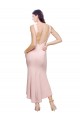 Crepe Esticado Decote Alto Sem Mangas Lombar Comprimento Midi Vestidos de Madrinha / Vestidos de Noite / Vestidos de Festa / Vestidos de Cocktail Baratos