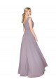 Chiffon Decote V Sem Mangas Costas em V Comprimento Chão Linha A Vestidos de Madrinha / Vestidos de Noite / Vestidos de Festa Baratos
