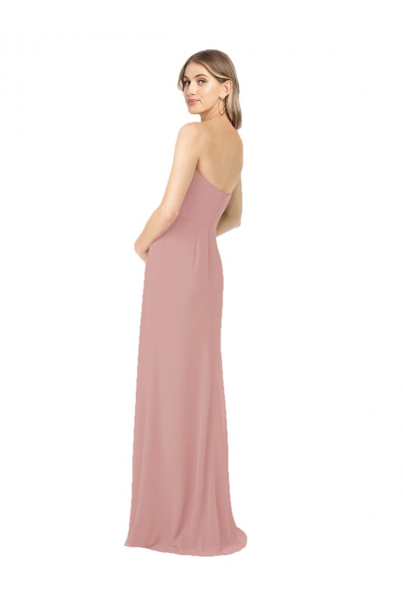 Chiffon Sem alças Sem Mangas Comprimento Chão Bainha Vestidos de Madrinha Baratos