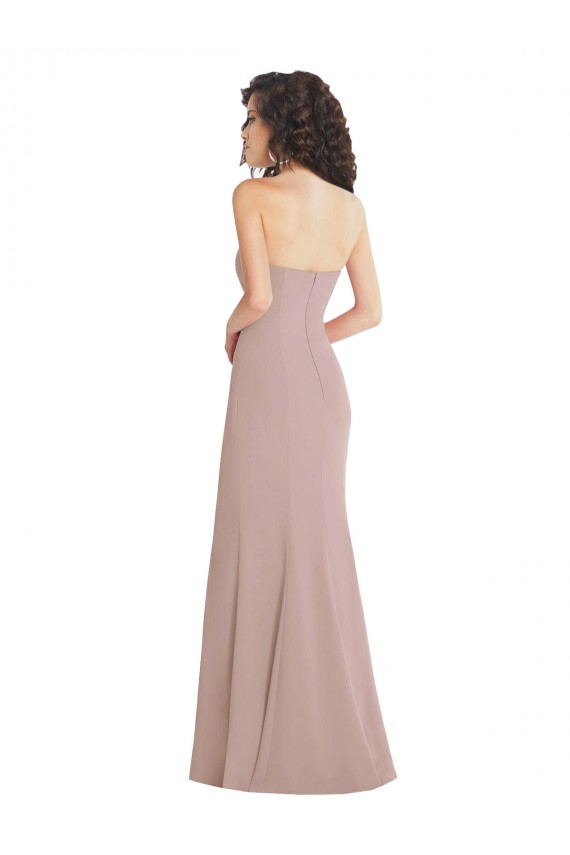 Crepe Esticado Amor Sem Mangas Comprimento Chão Sereia Vestidos de Madrinha / Vestidos de Noite / Vestidos de Festa Baratos