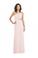 Crepe Esticado Um Ombro Sem Mangas Comprimento Chão Trombeta Rosa Vestidos de Madrinha / Vestidos de Noite / Vestidos de Festa Baratos