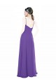 Chiffon Alças finas Sem Mangas Comprimento Chão Roxo Linha A Vestidos de Madrinha Baratos