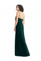 Chiffon Decote V Sem Mangas Lombar Comprimento Chão Linha A Sempre Verde Vestidos de Madrinha Baratos