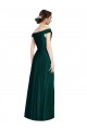 Chiffon Fora do Ombro Sem Mangas Comprimento Chão Sempre Verde Linha A Vestidos de Madrinha Baratos