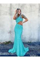 Lantejoulas Veludo Um Ombro Sem Mangas Comboio Varredela Longo Sereia Vestidos de Festa Baratos
