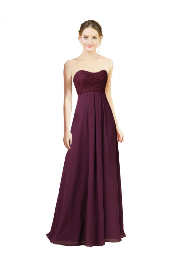 Chiffon Amor Sem Mangas Comprimento Chão Vestido de Madrinha Baratos