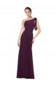Chiffon Um Ombro Sem Mangas Comprimento Chão Vestidos Formais / Vestidos de Madrinha Baratos