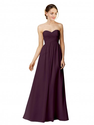 Chiffon Amor Sem Mangas Comprimento Chão Vestidos de Madrinha Baratos