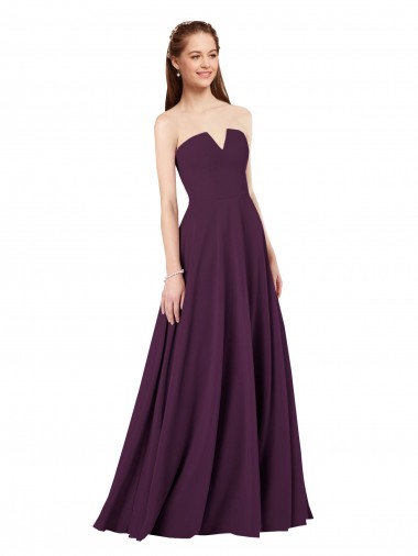 Chiffon Sem alças Sem Mangas Lombar Comprimento Chão Vestidos de Madrinha Baratos