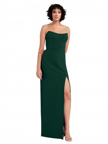 Crepe Esticado Colher Sem Mangas Lombar Comprimento Chão Bainha Vestidos de Madrinha / Vestidos de Noite / Vestidos de Festa Baratos