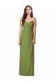 Chiffon Amor Sem Mangas Comprimento Chão Verde Oliva Trombeta Vestidos de Madrinha Baratos