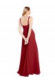 Chiffon Amor Sem Mangas Comprimento Chão Vermelho Linha A Vestidos de Madrinha Baratos