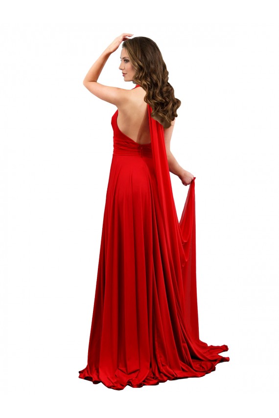Spandex Cabeçada Sem Mangas Criss Cruz Comprimento Chão Vestidos de Madrinha / Vestidos de Noite / Vestidos de Festa Baratos