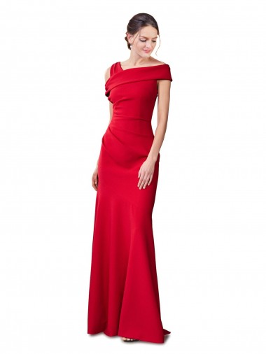 Crepe Esticado Sem Mangas Comprimento Chão Vestidos de Madrinha / Vestidos de Noite / Vestidos de Festa Baratos