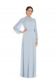 Chiffon Sem alças Mangas Bispo, Mangas Bufantes Buraco da fechadura Comprimento Chão Vestidos de Madrinha / Vestidos de Noite Baratos